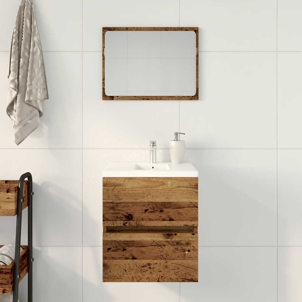 Mobile Lavabo da Bagno Legno Antico 41x38,5x45 cm in Truciolato