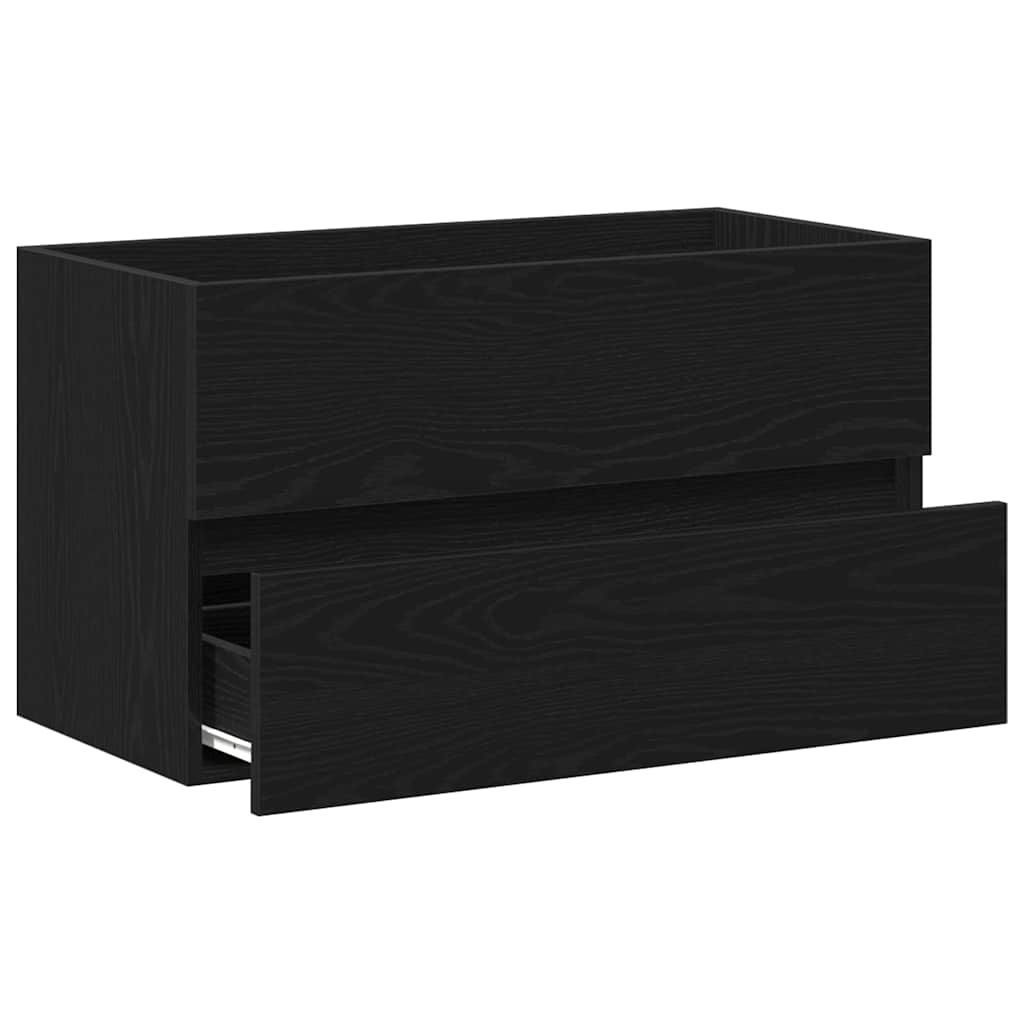 Mobile Lavabo Rovere Nero 80x38,5x45 cm in Legno Multistrato