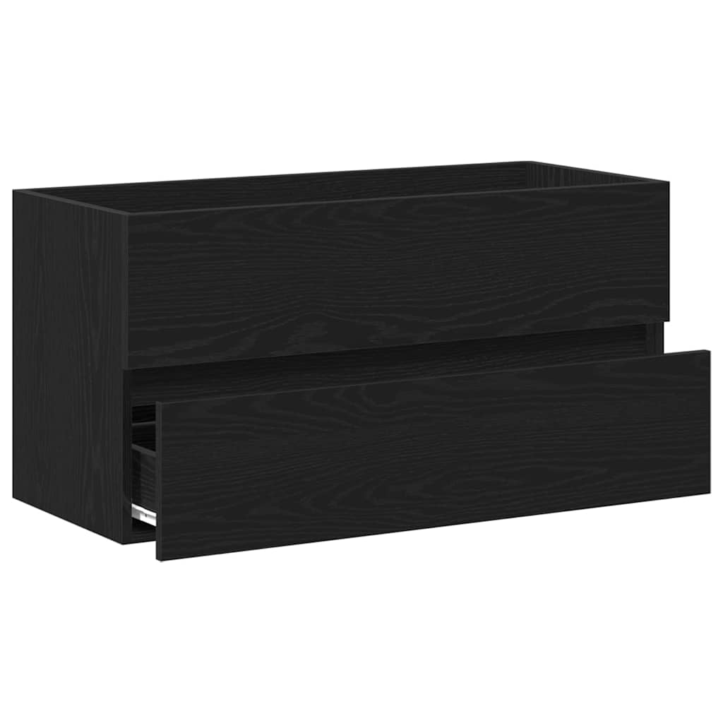 Mobile Lavabo Rovere Nero 90x38,5x45 cm in Legno Multistrato