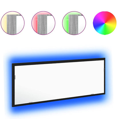 Specchio da bagno LED Rovere Nero 100 x 8,5 x 37 cm Vetro