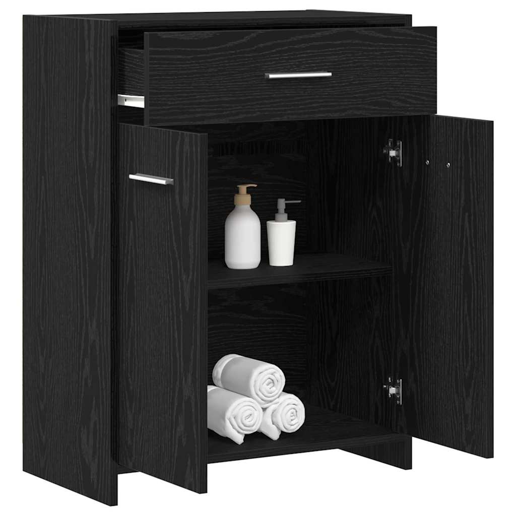 Mobile da Bagno Rovere Nero 60 x 33 x 80 cm Legno multistrato