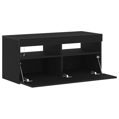 Mobile TV Rovere Nero 90 x 35 x 40 cm Legno multistrato