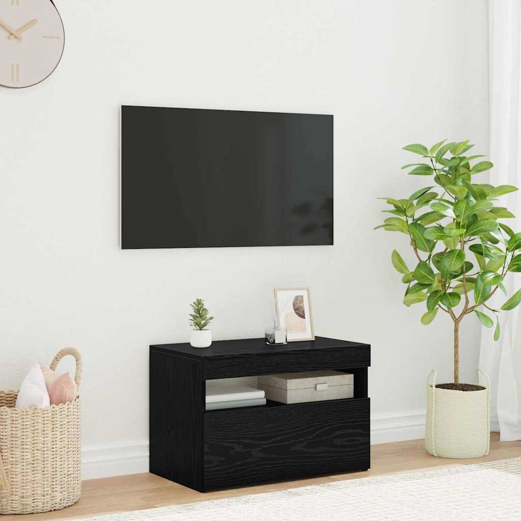 Mobile TV Rovere Nero 60 x 35 x 40 cm Legno multistrato