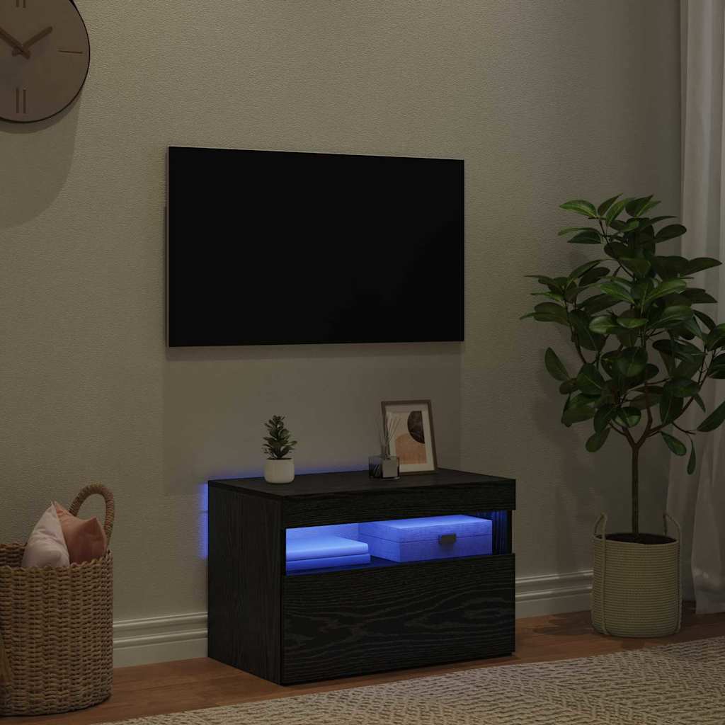 Mobile TV Rovere Nero 60 x 35 x 40 cm Legno multistrato