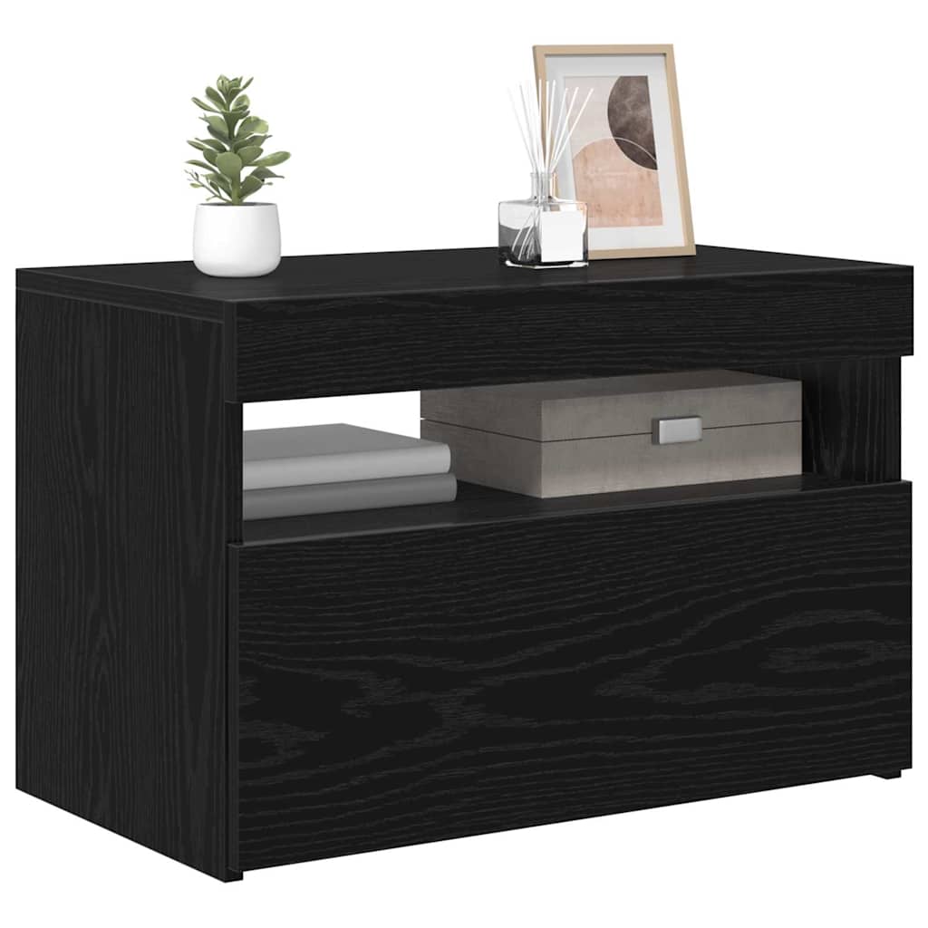 Mobile TV Rovere Nero 60 x 35 x 40 cm Legno multistrato