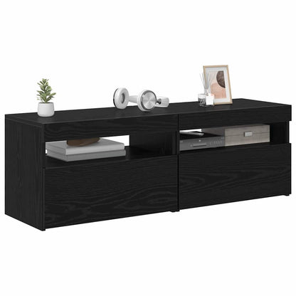 Mobile TV 2 pcs Rovere Nero 60 x 35 x 40 cm Legno multistrato