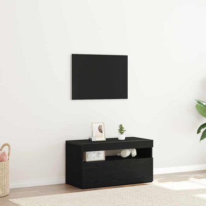Mobile TV Rovere Nero 75 x 35 x 40 cm Legno multistrato