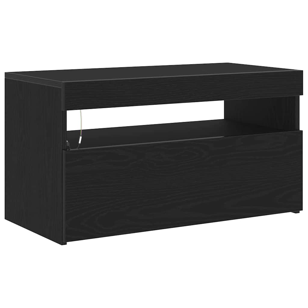 Mobile TV Rovere Nero 75 x 35 x 40 cm Legno multistrato