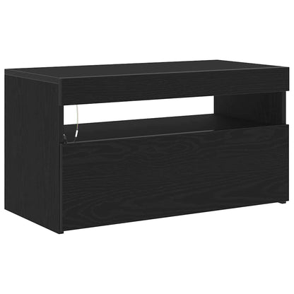 Mobile TV Rovere Nero 75 x 35 x 40 cm Legno multistrato