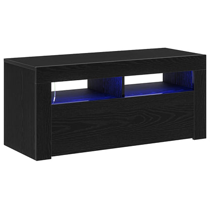 Mobile TV Rovere Nero 90 x 35 x 40 cm Legno multistrato