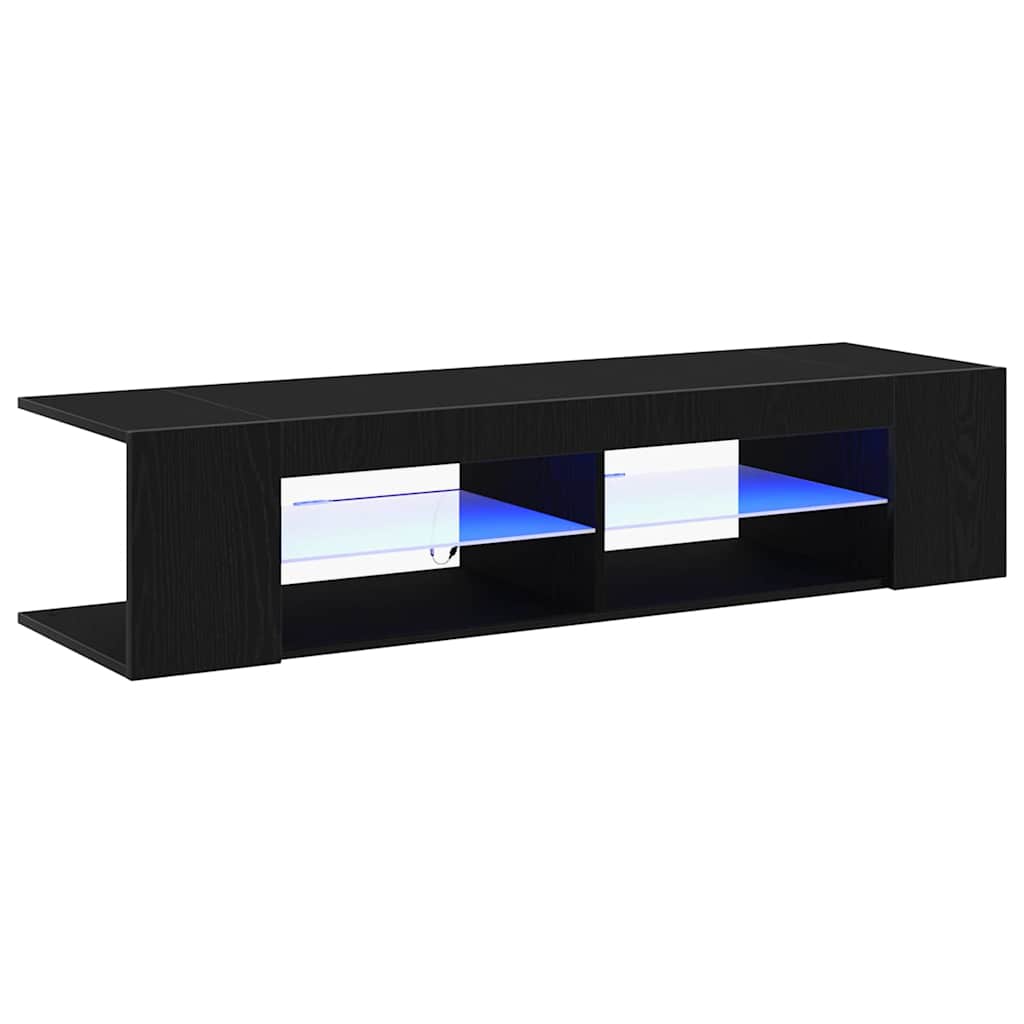 Mobile TV Rovere Nero 135 x 39 x 30 cm Legno multistrato