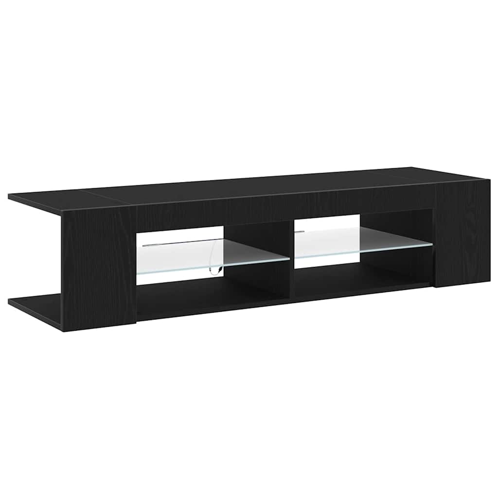 Mobile TV Rovere Nero 135 x 39 x 30 cm Legno multistrato
