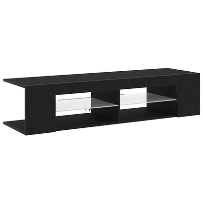 Mobile TV Rovere Nero 135 x 39 x 30 cm Legno multistrato