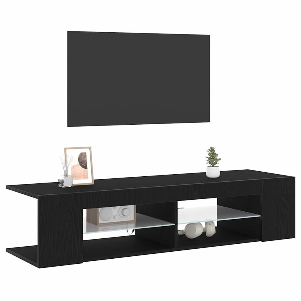 Mobile TV Rovere Nero 135 x 39 x 30 cm Legno multistrato
