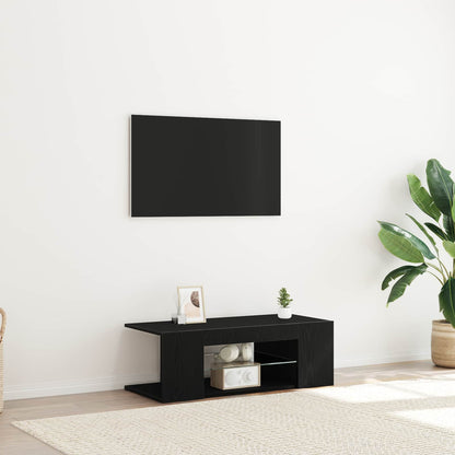 Mobile TV Rovere Nero 90 x 39 x 30 cm Legno multistrato
