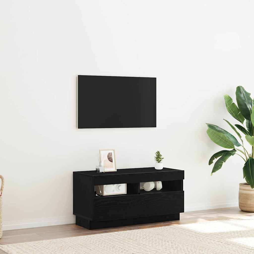 Mobile TV Rovere Nero 80 x 35 x 40 cm Legno multistrato