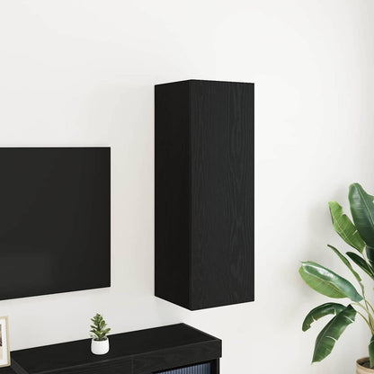 Mobile TV da Parete Rovere Nero 30,5 x 30 x 90 cm