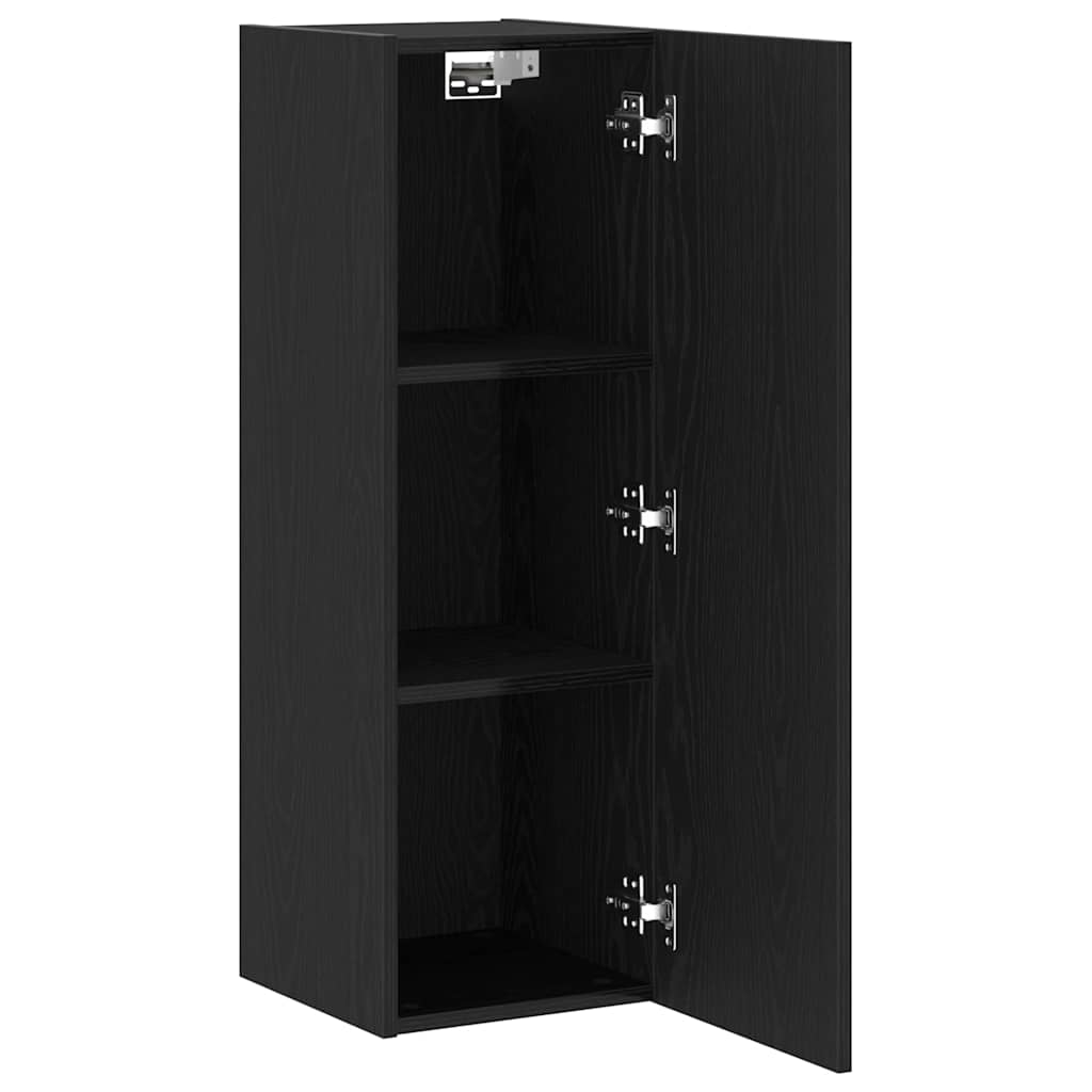 Mobile TV da Parete Rovere Nero 30,5 x 30 x 90 cm