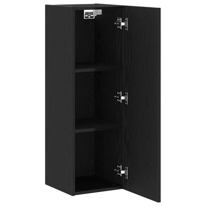Mobile TV da Parete Rovere Nero 30,5 x 30 x 90 cm