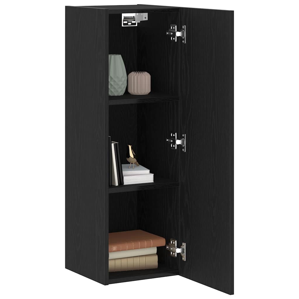 Mobile TV da Parete Rovere Nero 30,5 x 30 x 90 cm