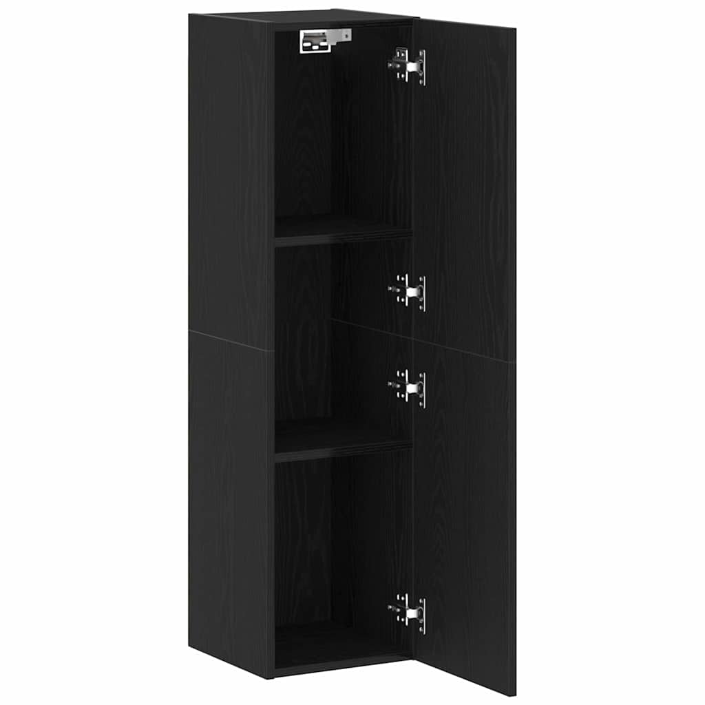 Mobile TV da Parete Rovere Nero 30,5 x 30 x 110 cm