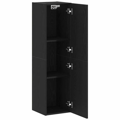 Mobile TV da Parete Rovere Nero 30,5 x 30 x 110 cm
