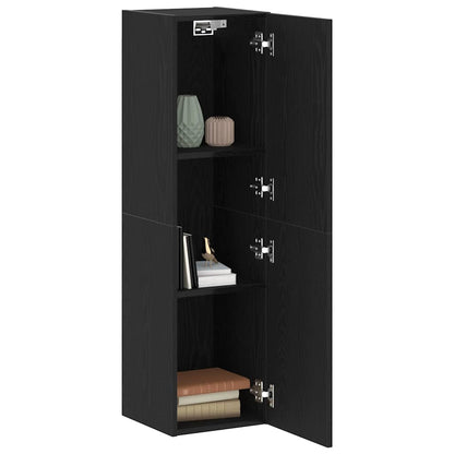 Mobile TV da Parete Rovere Nero 30,5 x 30 x 110 cm