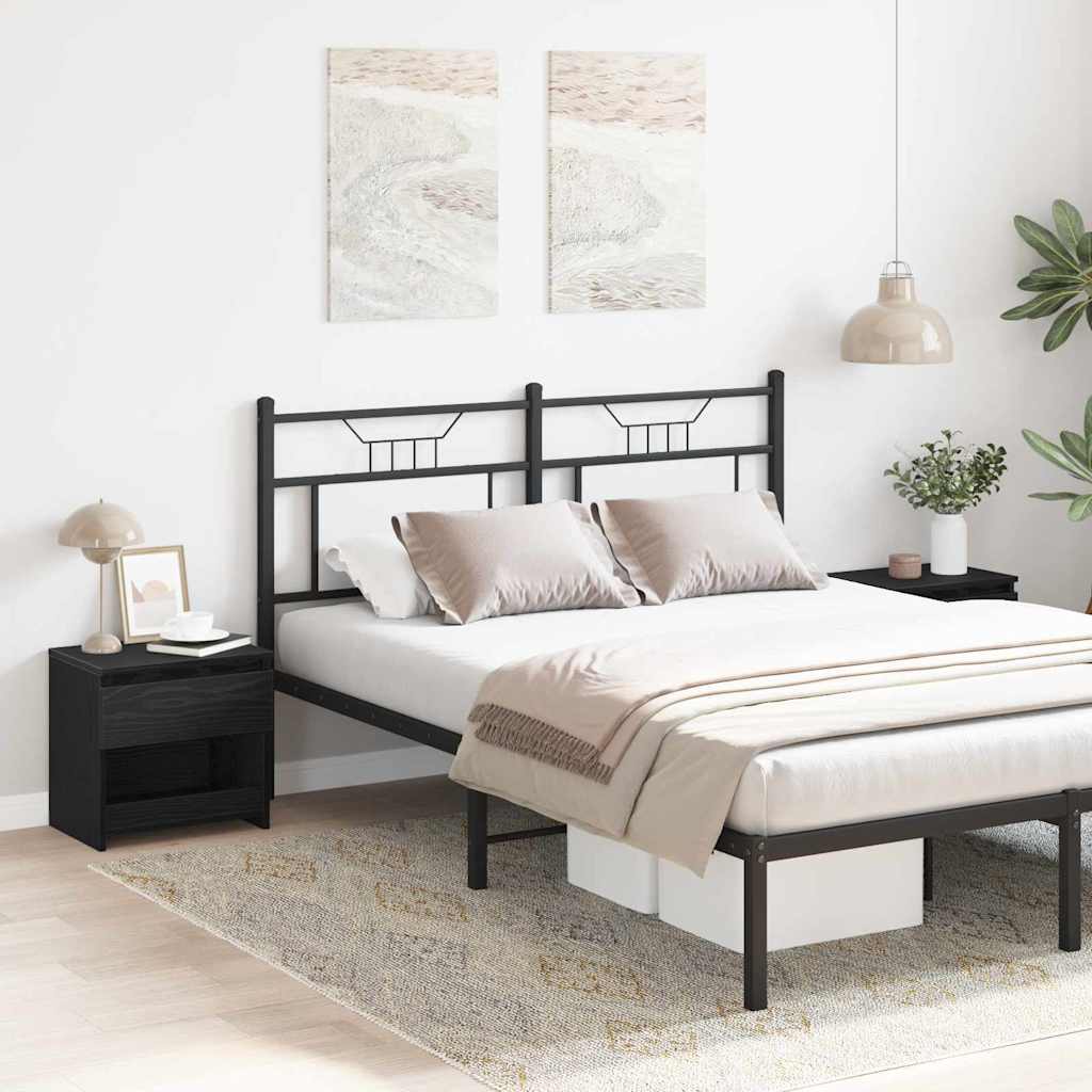Armadio da Notte con cassetto 2 pcs Rovere Nero 40 x 30 x 39 cm
