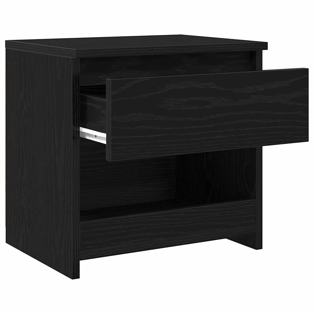 Armadio da Notte con cassetto 2 pcs Rovere Nero 40 x 30 x 39 cm