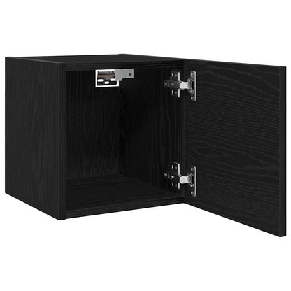 Mobile TV 2 pcs Rovere Nero 30,5 x 30 x 30 cm Legno multistrato