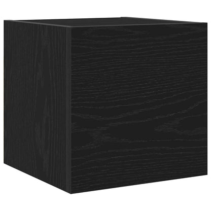 Mobile TV 2 pcs Rovere Nero 30,5 x 30 x 30 cm Legno multistrato