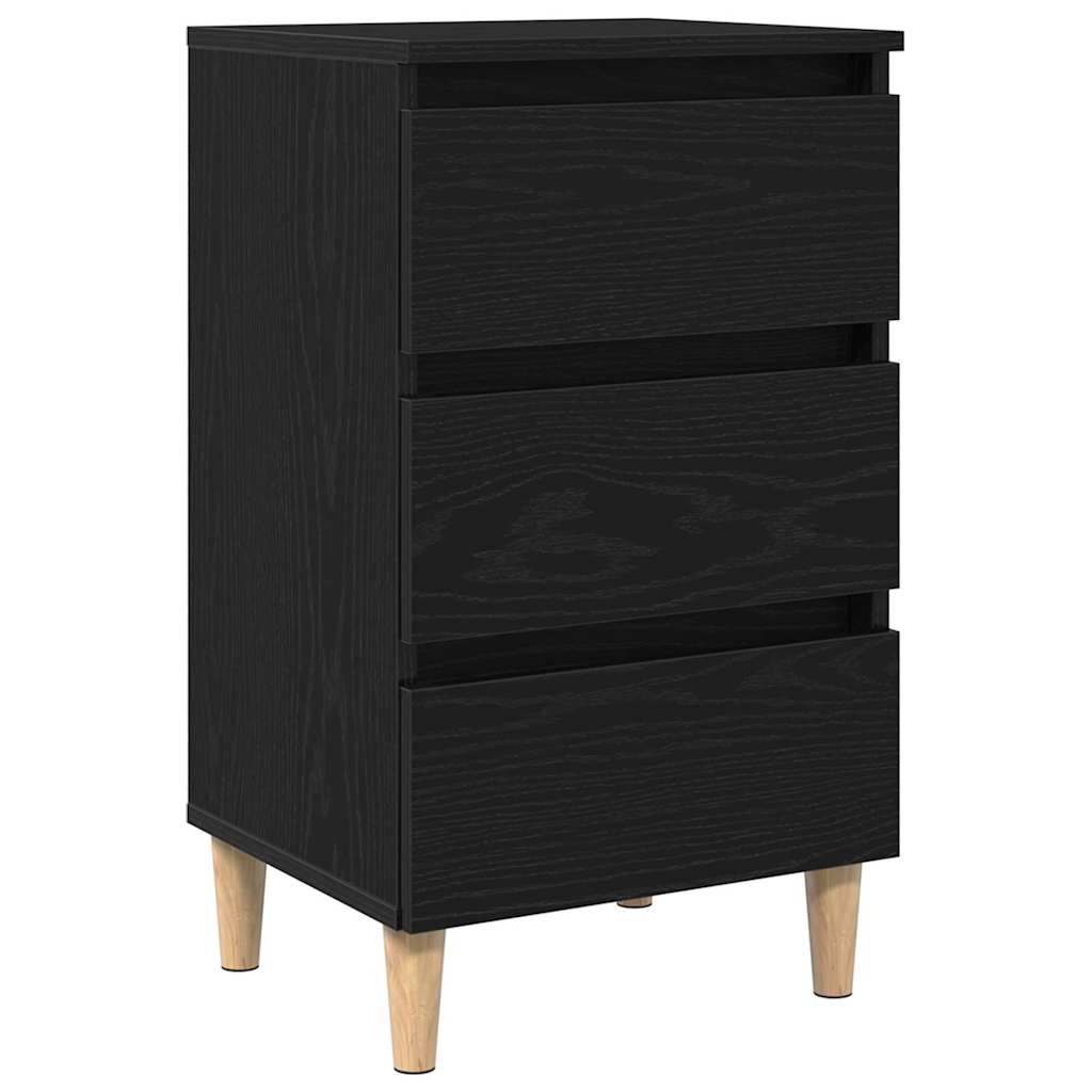 Armadio da Notte Rovere Nero 40 x 35 x 69 cm Legno multistrato