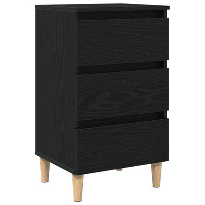 Armadio da Notte Rovere Nero 40 x 35 x 69 cm Legno multistrato
