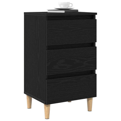 Armadio da Notte Rovere Nero 40 x 35 x 69 cm Legno multistrato