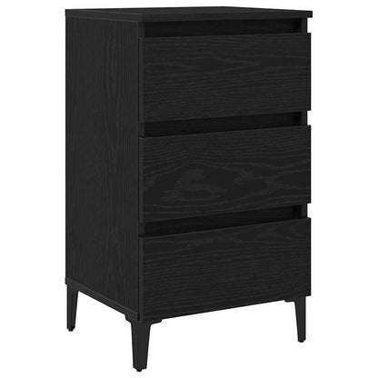 Armadio da Notte Rovere Nero 40 x 35 x 69 cm Legno multistrato