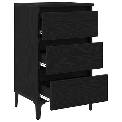 Armadio da Notte Rovere Nero 40 x 35 x 69 cm Legno multistrato
