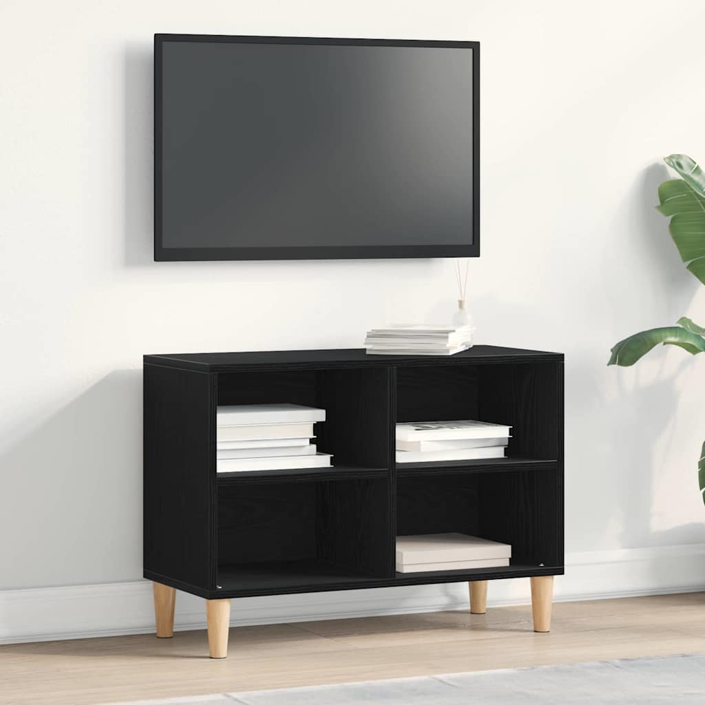 Mobile TV Rovere Nero 69,5 x 30 x 50 cm Legno multistrato