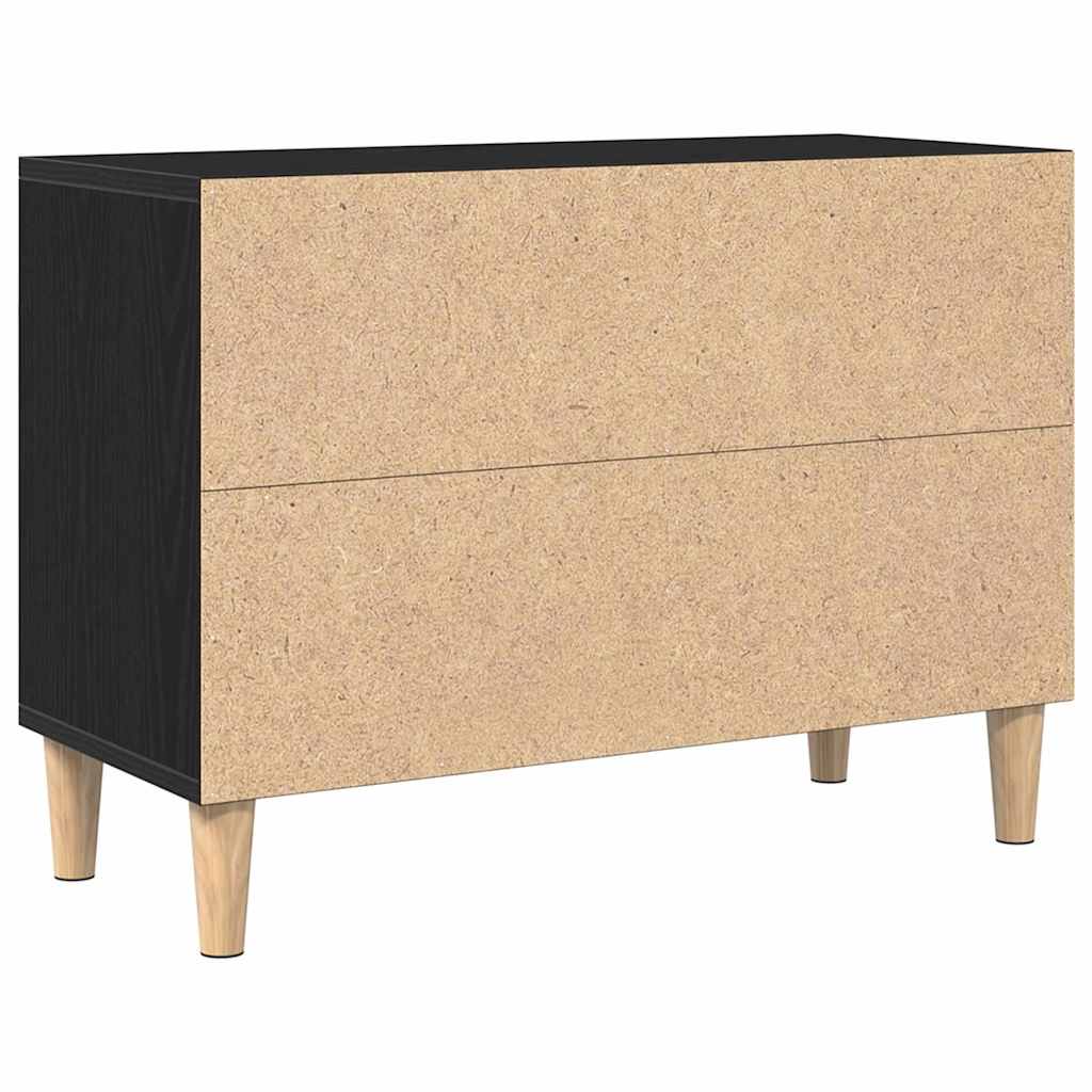 Mobile TV Rovere Nero 69,5 x 30 x 50 cm Legno multistrato