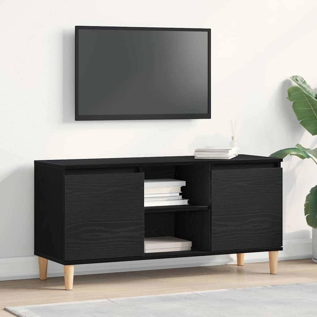Mobile TV Rovere Nero 102 x 35 x 50 cm Legno multistrato