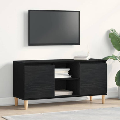 Mobile TV Rovere Nero 102 x 35 x 50 cm Legno multistrato
