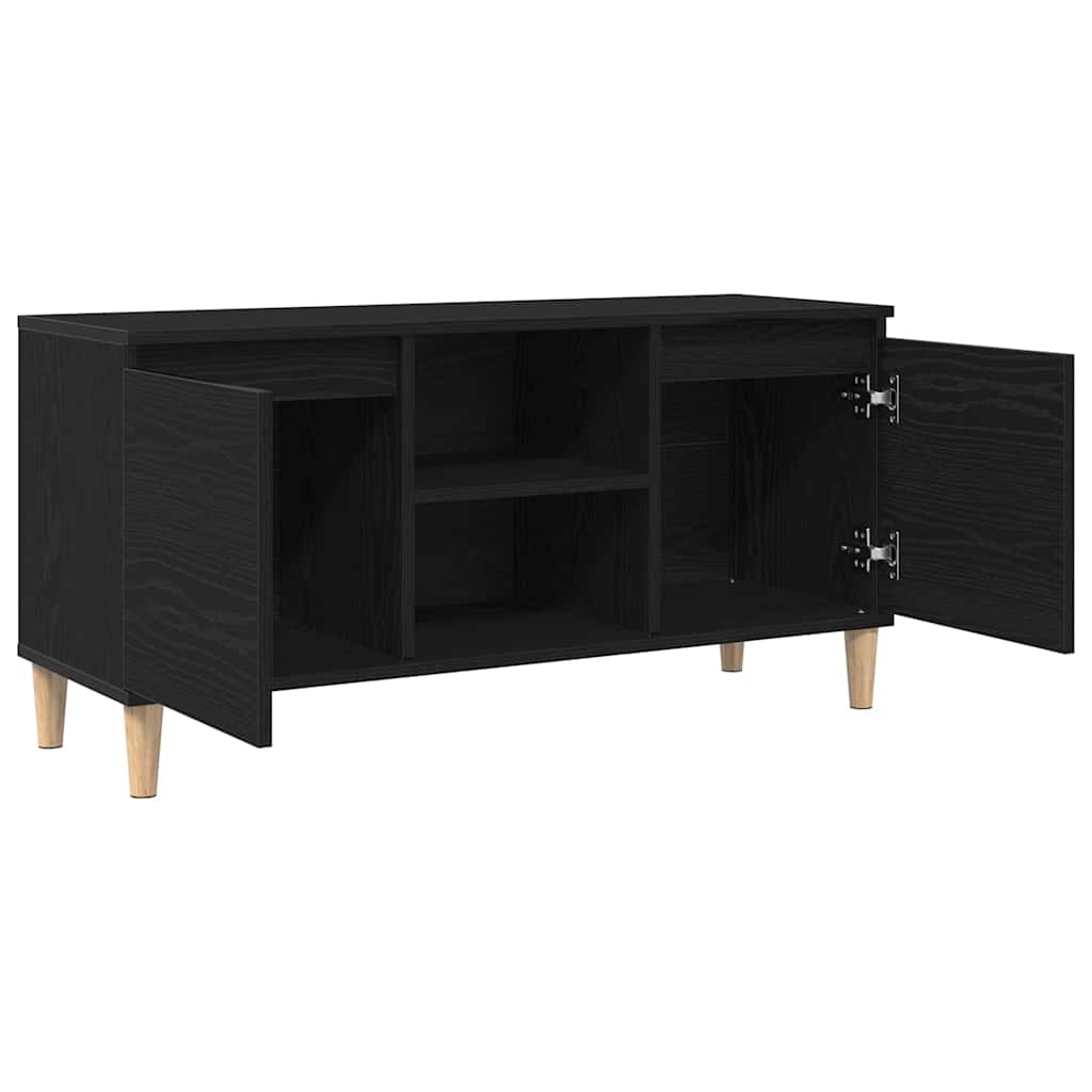 Mobile TV Rovere Nero 102 x 35 x 50 cm Legno multistrato