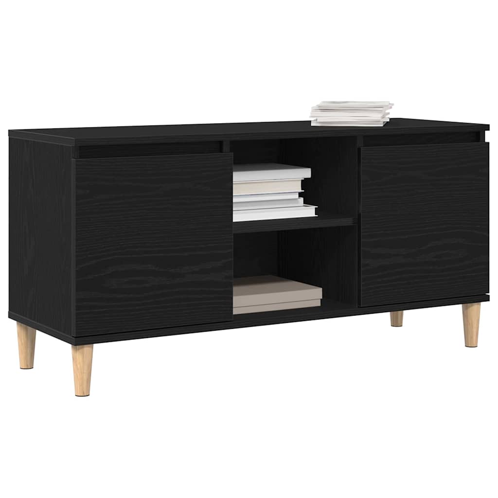 Mobile TV Rovere Nero 102 x 35 x 50 cm Legno multistrato