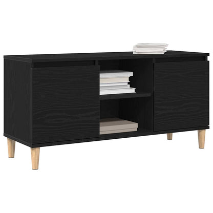 Mobile TV Rovere Nero 102 x 35 x 50 cm Legno multistrato