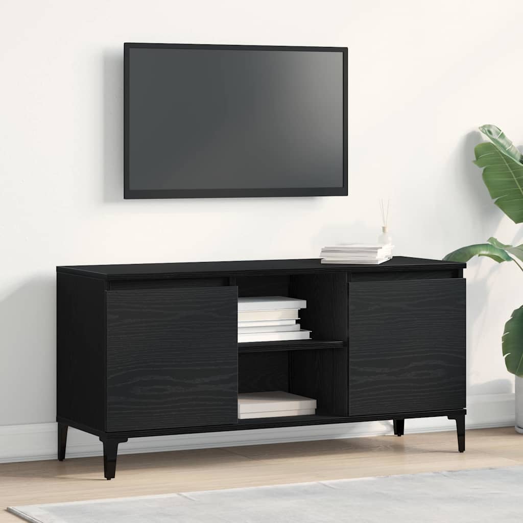 Mobile TV Rovere Nero 102 x 35 x 50 cm Legno multistrato