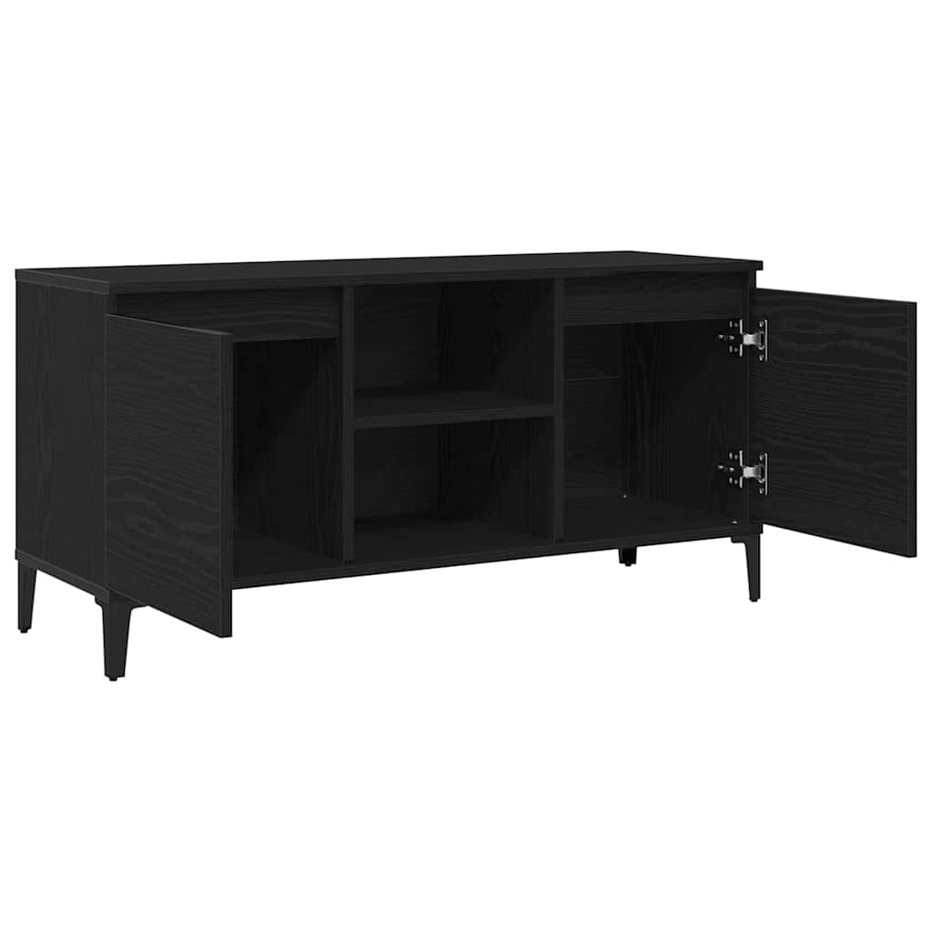 Mobile TV Rovere Nero 102 x 35 x 50 cm Legno multistrato