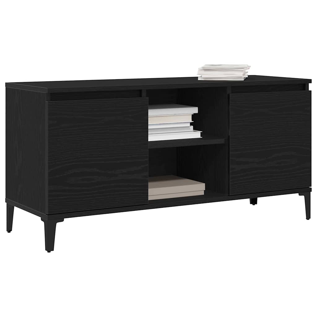 Mobile TV Rovere Nero 102 x 35 x 50 cm Legno multistrato