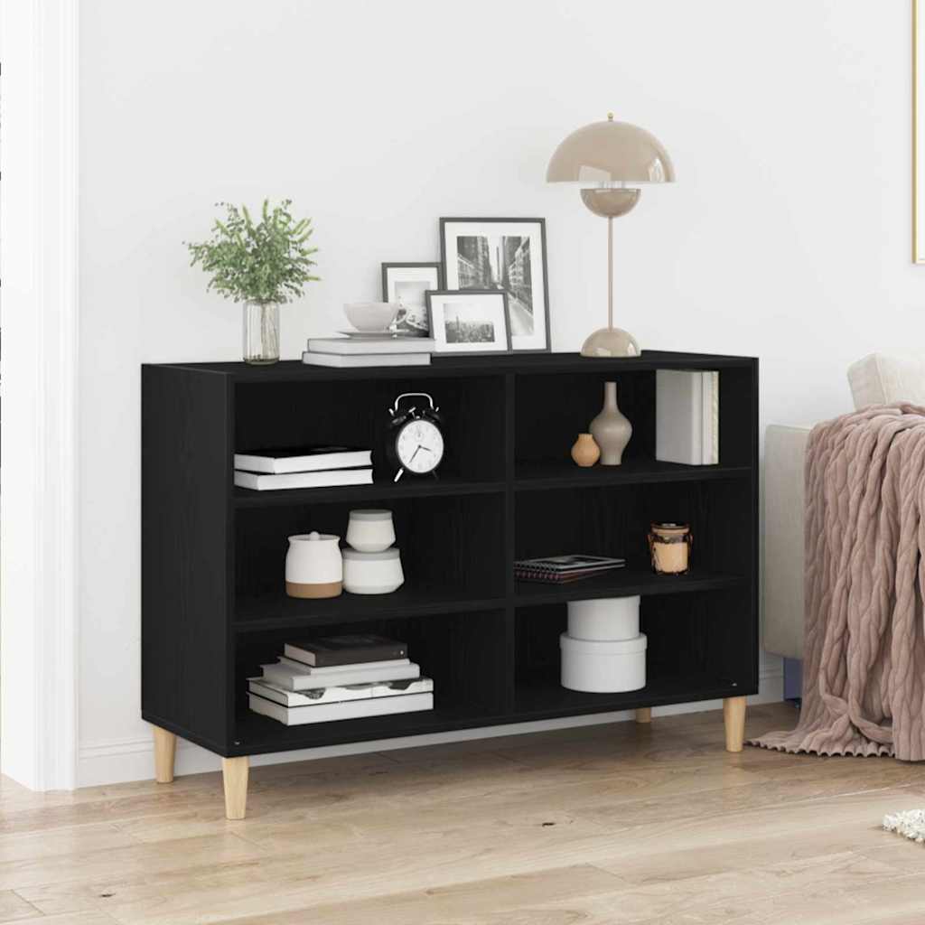 Credenza Rovere Nero 103,5 x 35 x 70 cm Legno multistrato