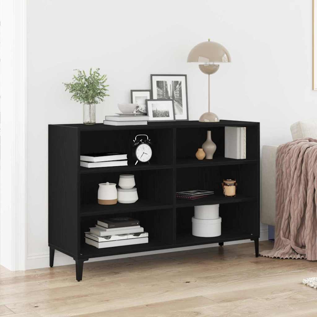 Credenza Rovere Nero 103,5 x 35 x 70 cm Legno multistrato
