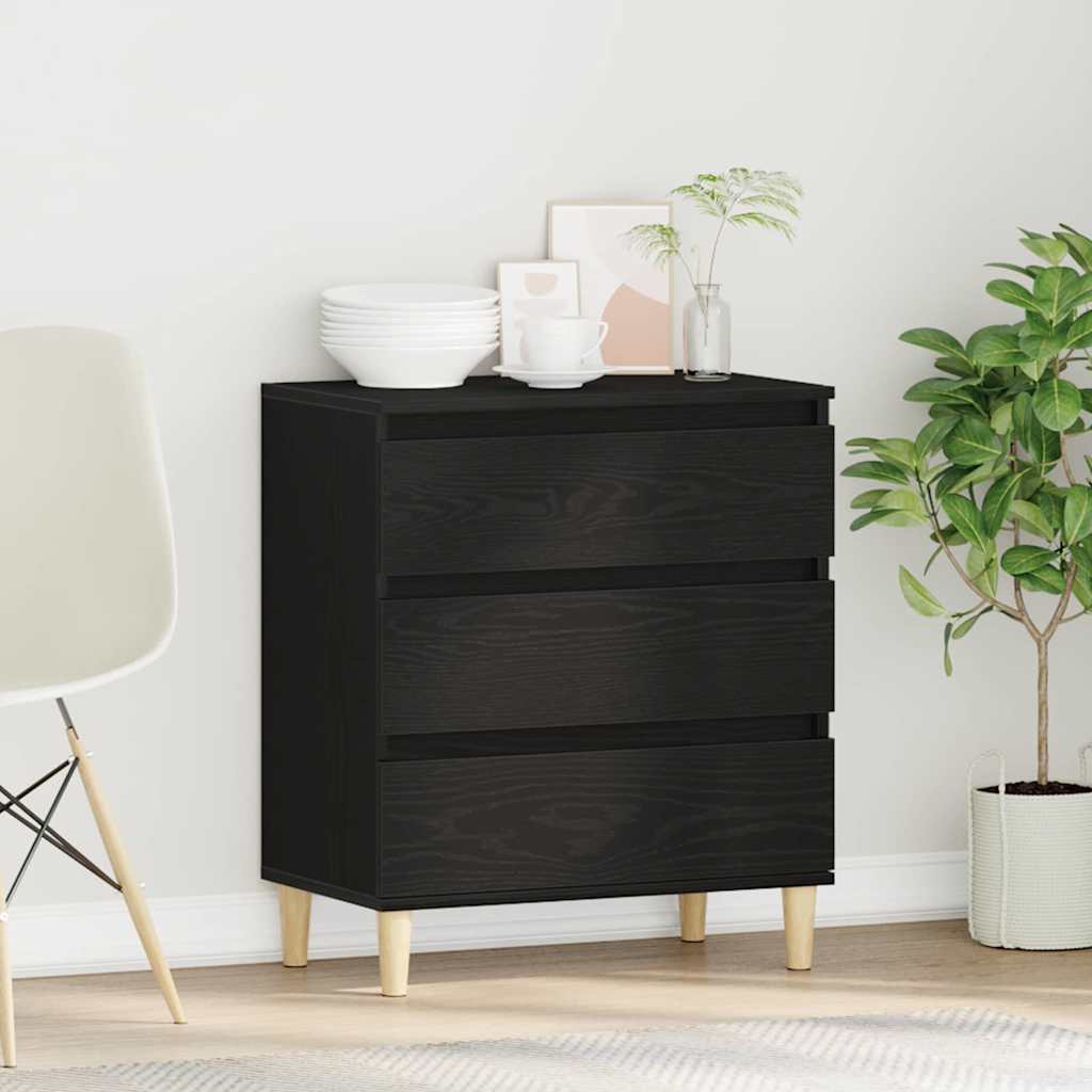 Credenza Rovere Nero 60 x 35 x 70 cm Legno multistrato