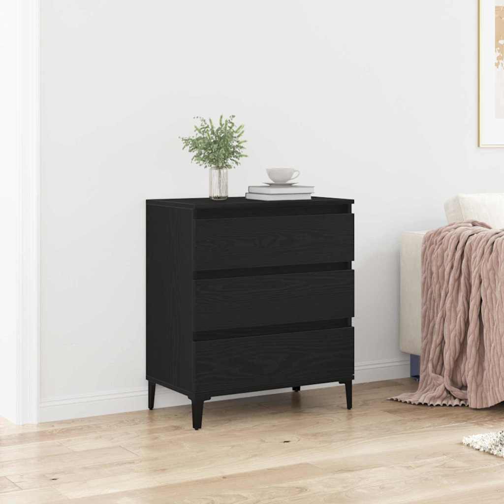 Credenza Rovere Nero 60 x 35 x 70 cm Legno multistrato
